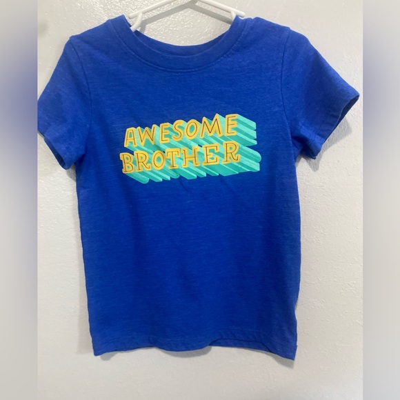 Cat & Jack Blue Tee with Awesome Brother Graphic - Picture 1 of 4